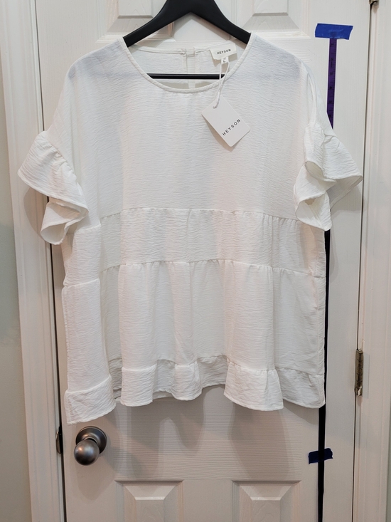 heyson Tops - Heyson White Ruffle Tiered Tunic Top